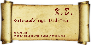 Kelecsényi Diána névjegykártya